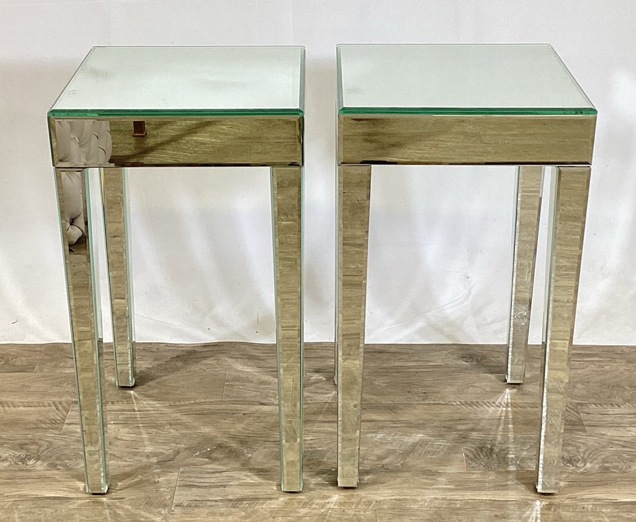 Pair of Mirrored Accent Tables