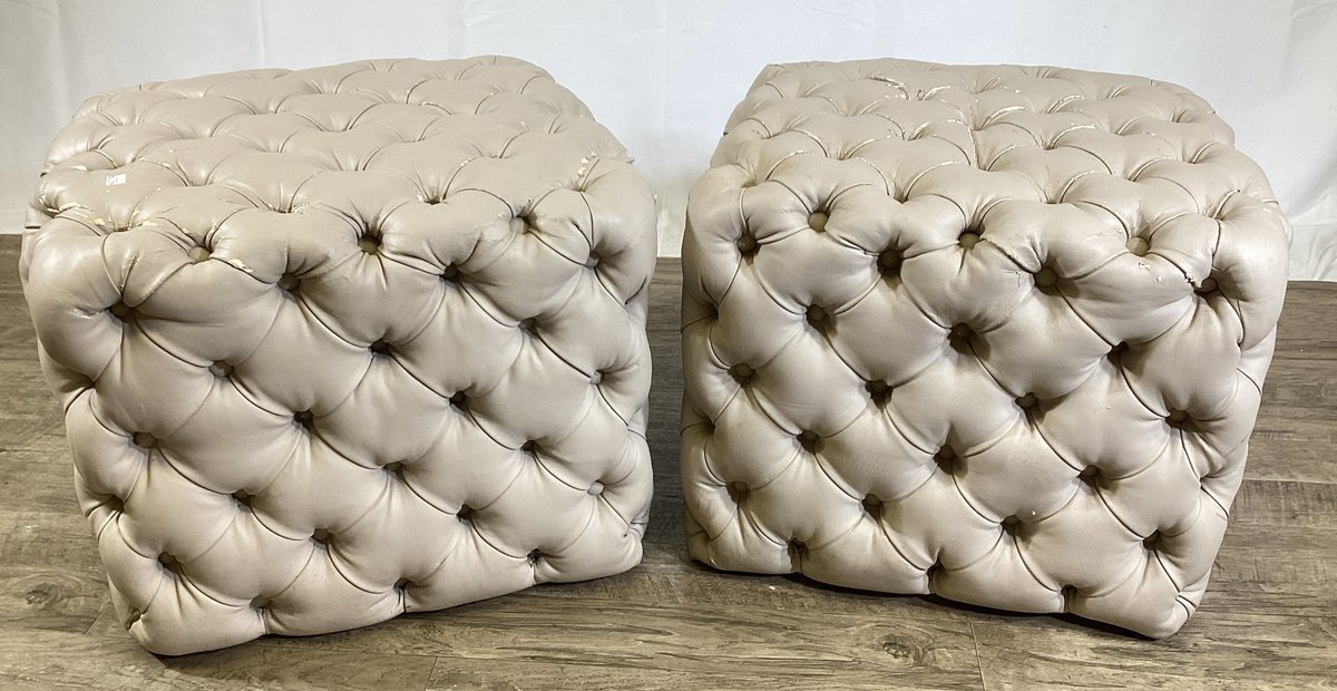 Pair of Tufted Ottomans