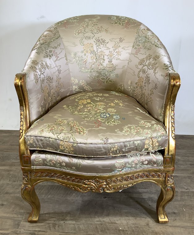 Barrel Back Bergère Armchair