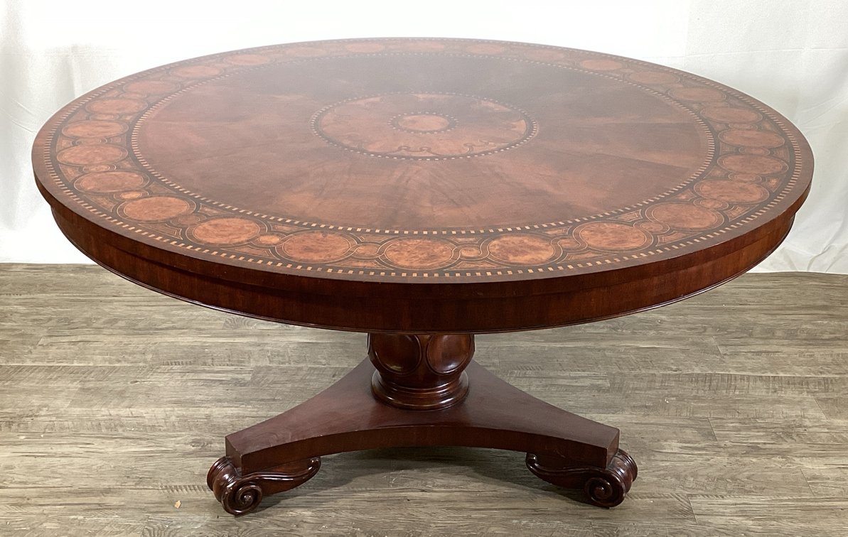 Maitland-Smith Inlaid Pedestal Table