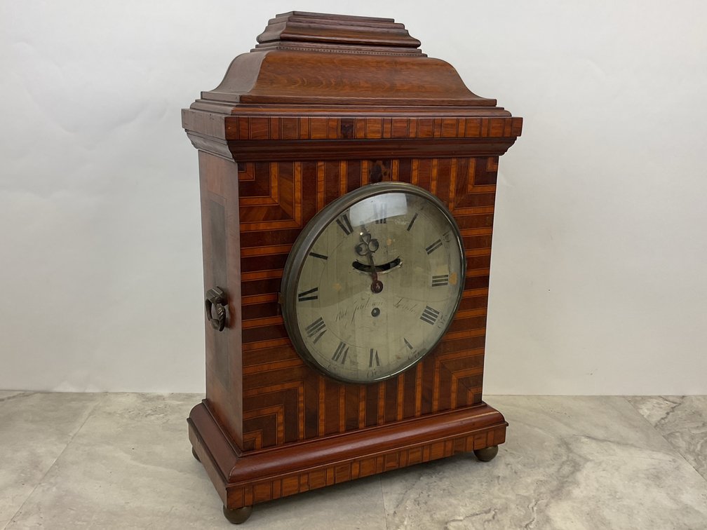 Robert Jackson Parquetry Inlaid Wood Bracket Clock