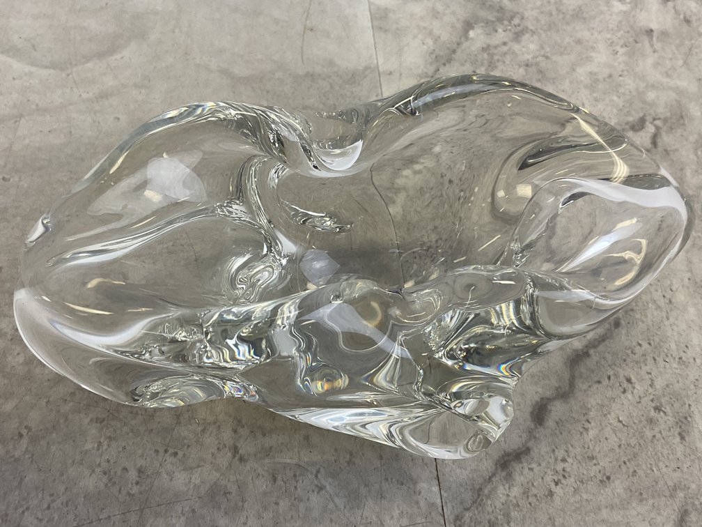 Sèvres Clear Crystal Freeform Art Glass Bowl