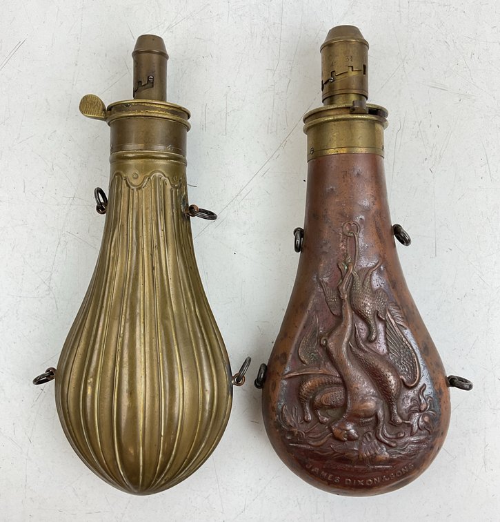 Antique Metal Powder Flasks