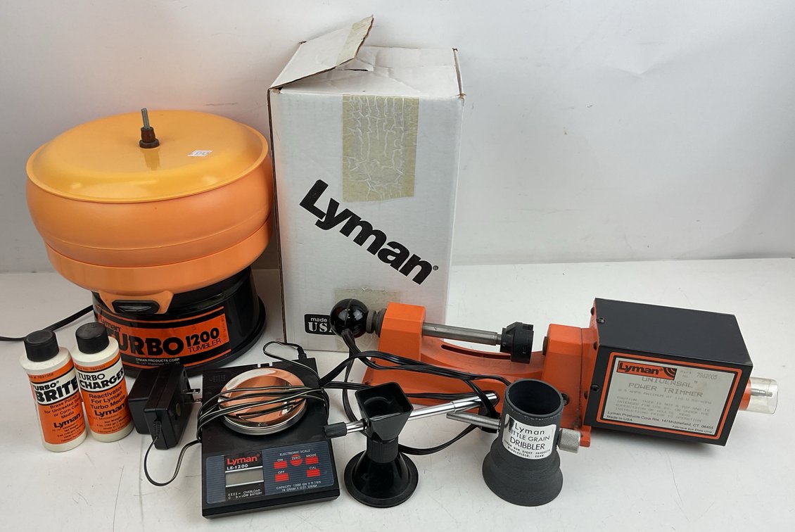 Lyman Reloading Equipment with Turbo 1200 Tumbler and Power Trimmer