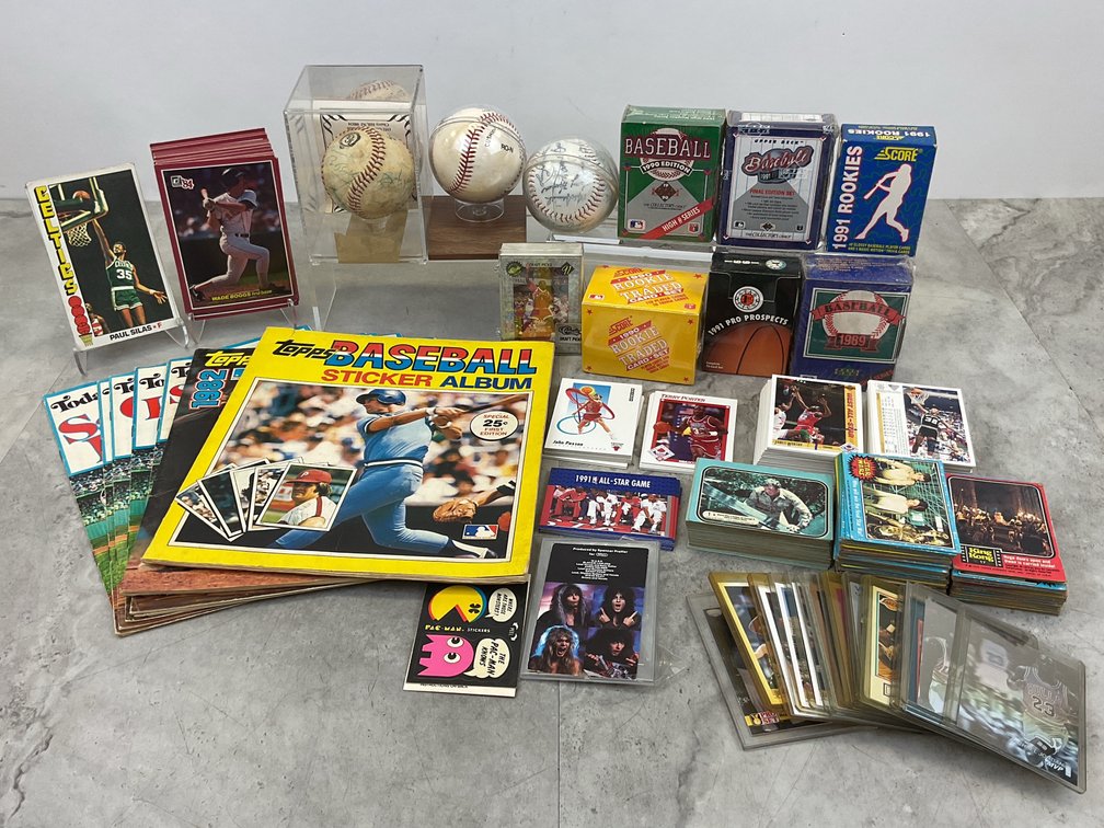 Autographed Baseballs, Trading Card Sets, and Sticker Albums