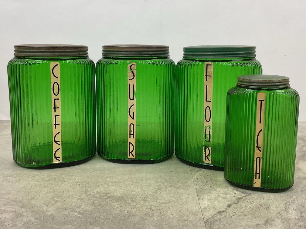 Vintage Glass Kitchen Canister Set