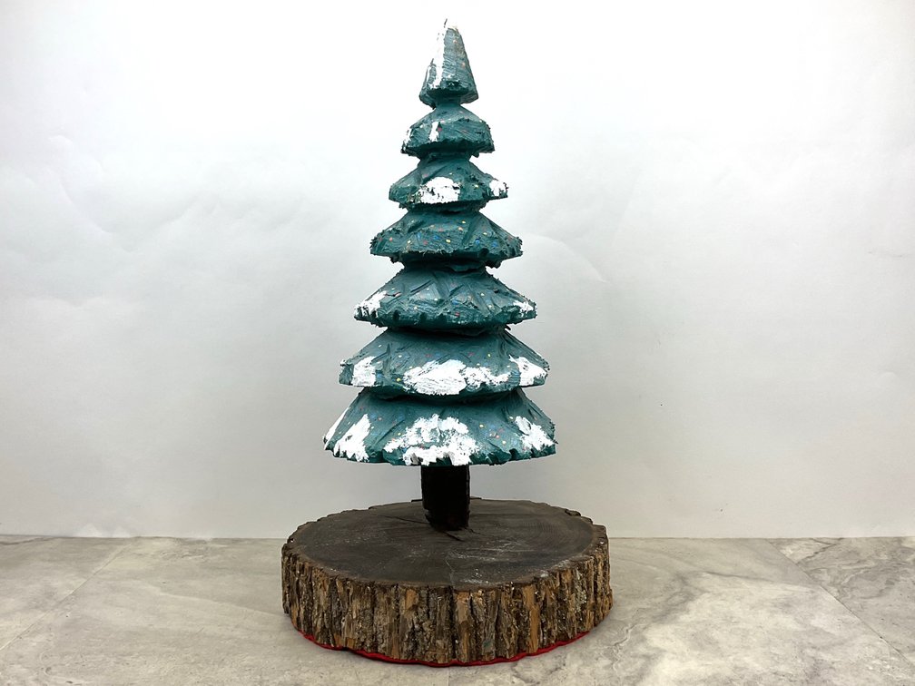 Chainsaw Carved Ash Wood Christmas Tree