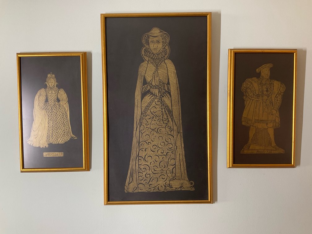 Framed Brass Rubbing Art
