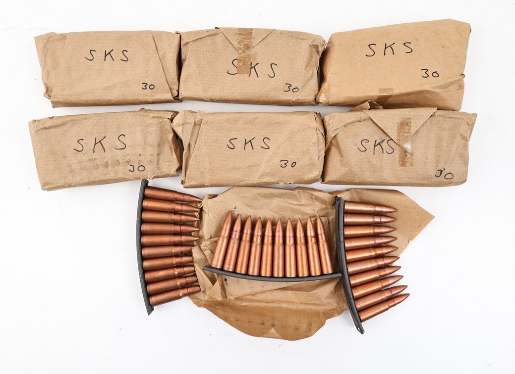 7.62x39 Ammo On SKS Stripper Clips