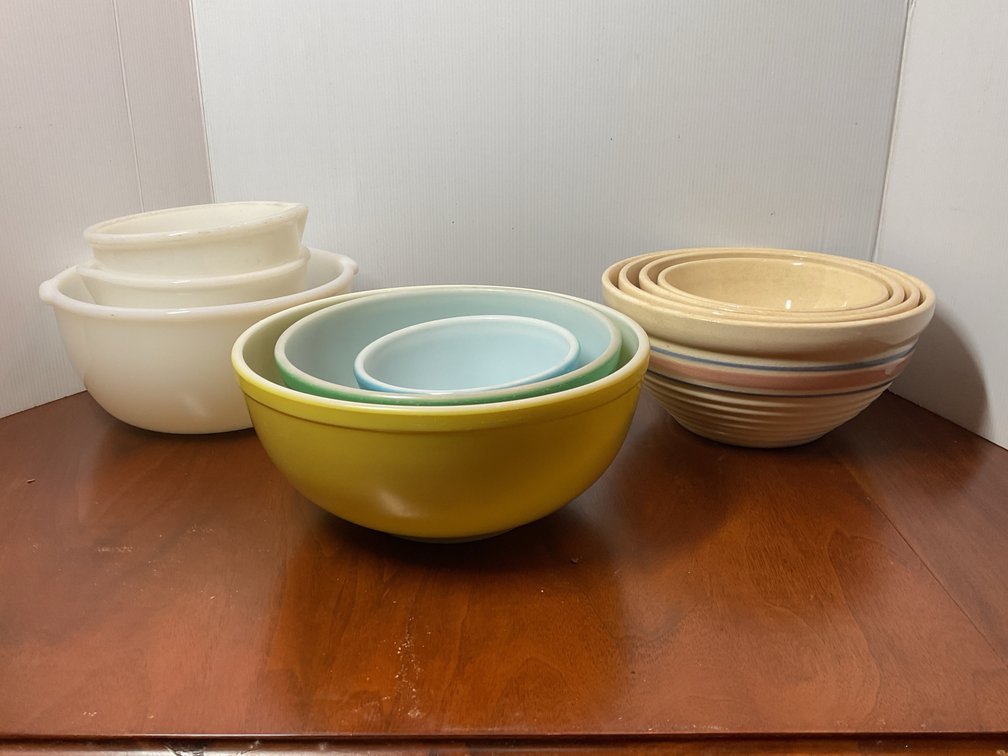 Pyrex, Glasbake, and Ceramic Mixing Bowls