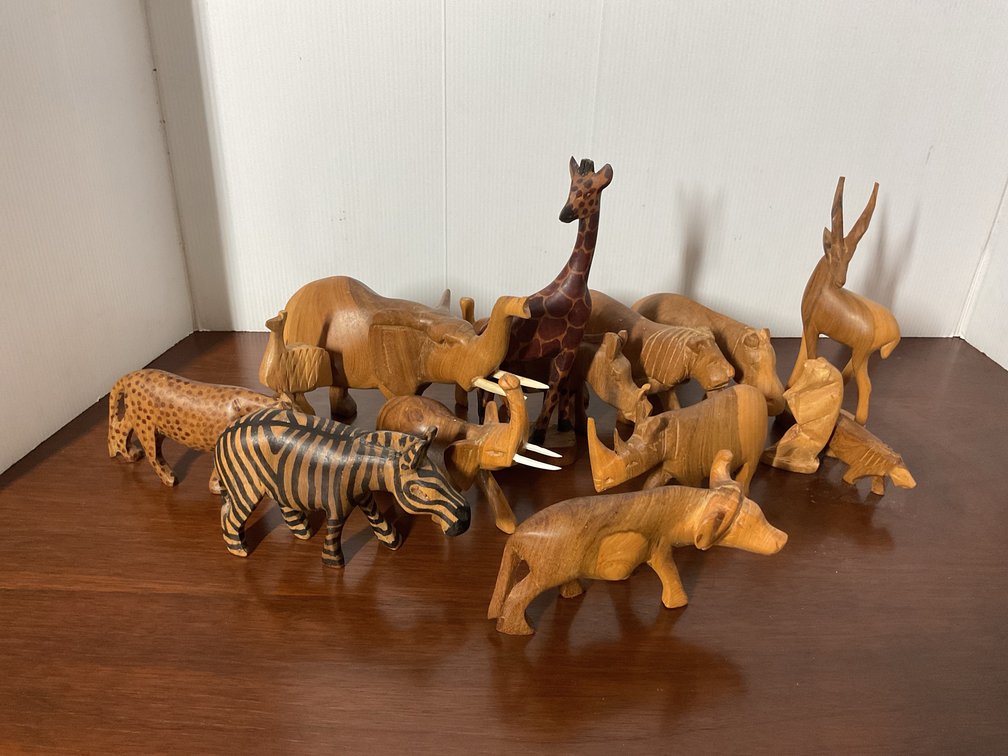Carved Wood African Animal Figurines