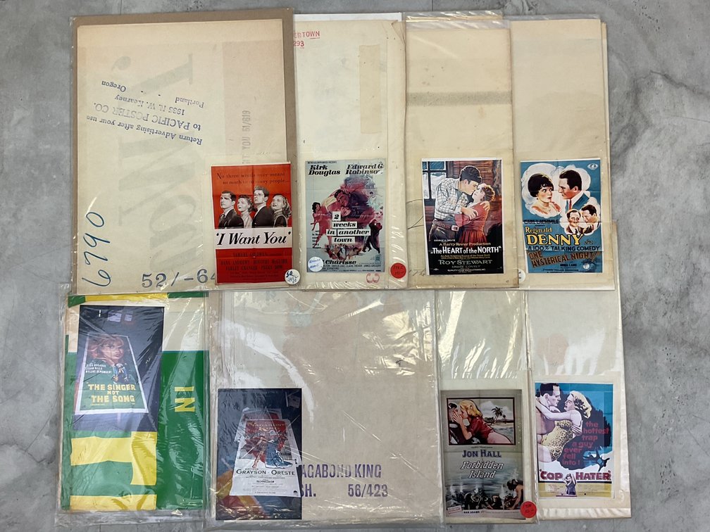 Vintage Folded Paper Theatrical Movie Posters and Inserts