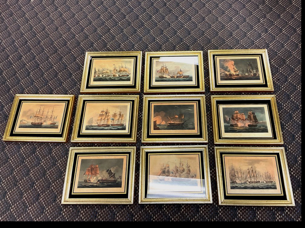 Framed Maritime Naval Battle Prints