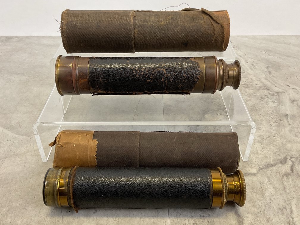 Brass Draw Telescopes with Storage Cases