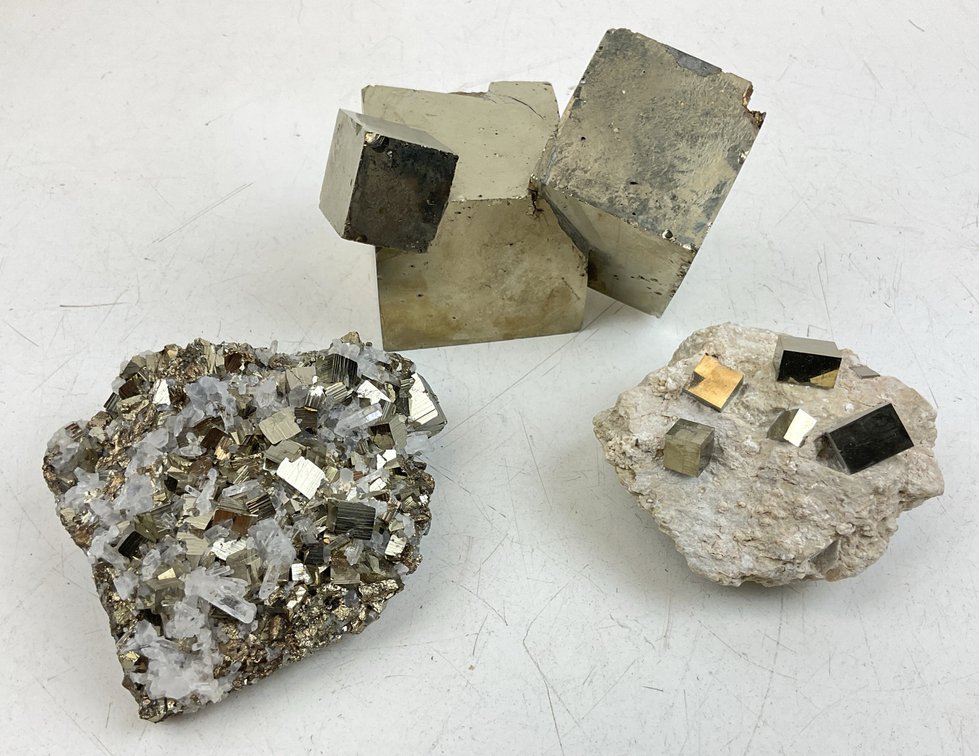 Pyrite and Quartz Mineral Specimens