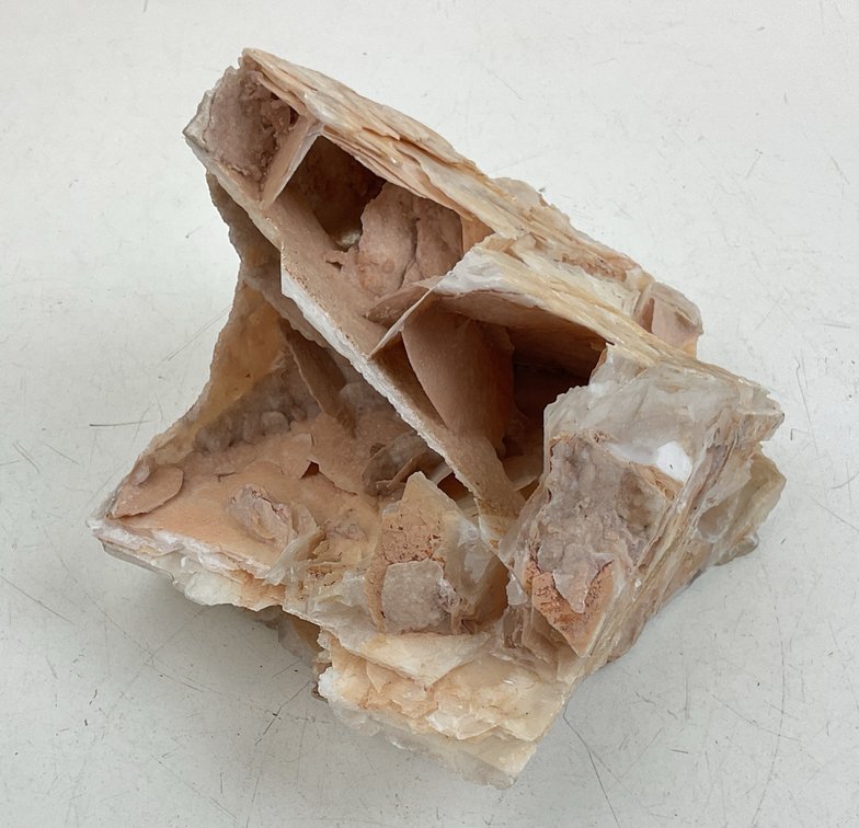 Peach Bladed Mineral Crystal Cluster Specimen