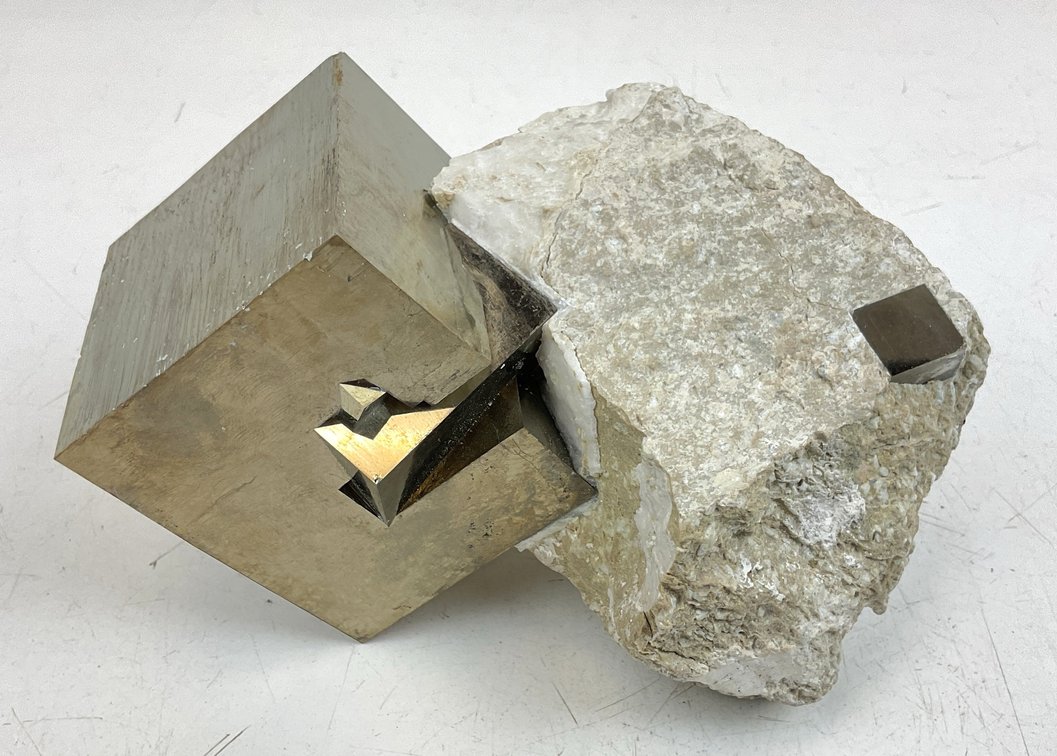 Cubic Pyrite Crystal in Matrix