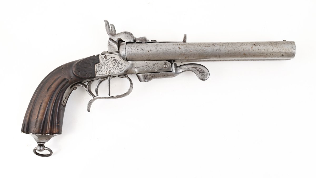 Antique Double Barrel Pinfire Pistol