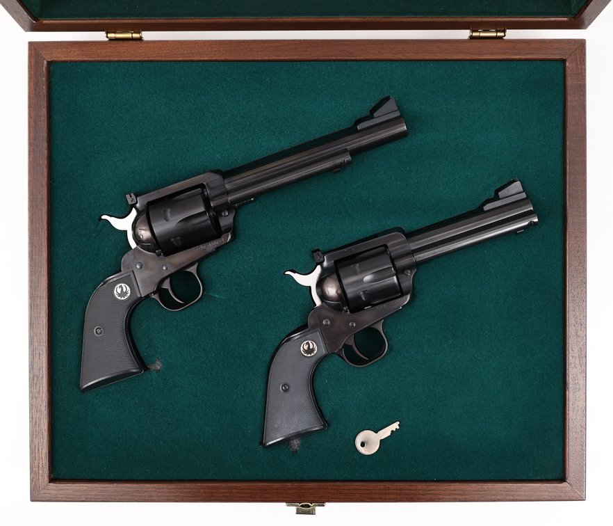 Cased Matched Pair Of Ruger 50TH Year New Model Blackhawk Single Action Revolvers