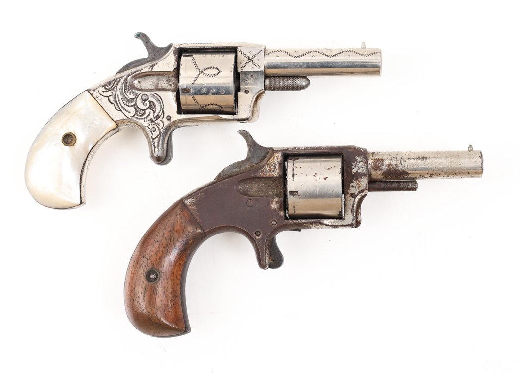 Lot Of 2 Antique Spur Trigger Revolvers