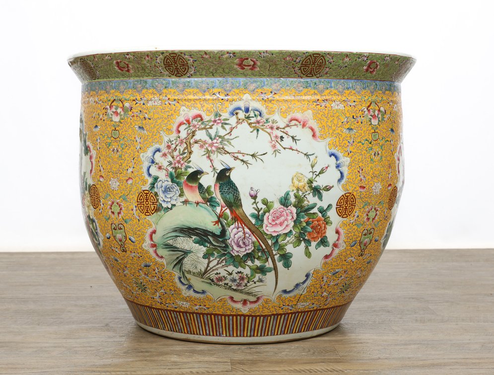 Famille Jeune Porcelain Fish Bowl