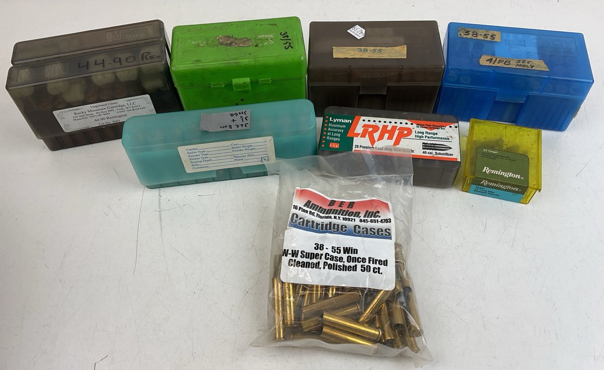 Reloading Brass Cases, Lead Bullets, and Storage Boxes