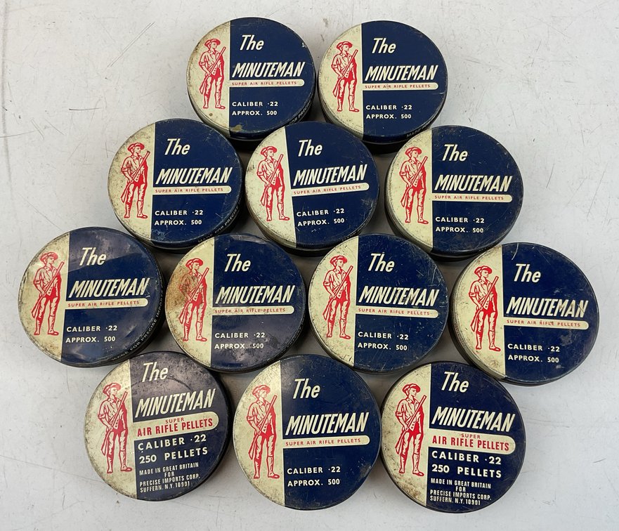 The Minuteman .22 Caliber Air Rifle Pellet Tins (12)