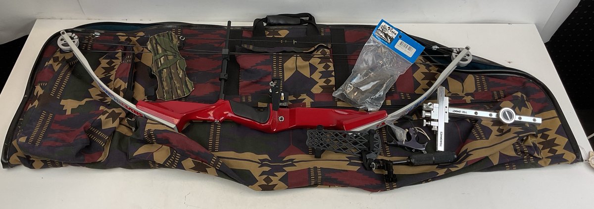 Left Hand Compound Bow with Case and Archery Accessories