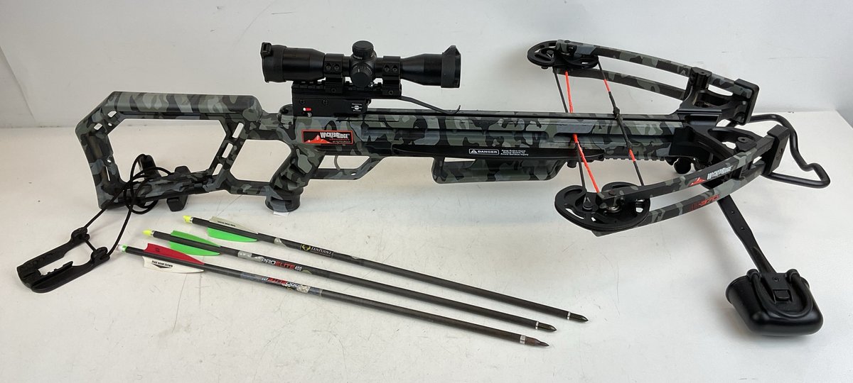 Wicked Ridge M-370 Compound Crossbow with Scope and Arrows
