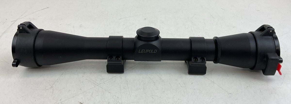 Leupold Matte Black Rifle Scope with Mounting Rings and Flip Caps