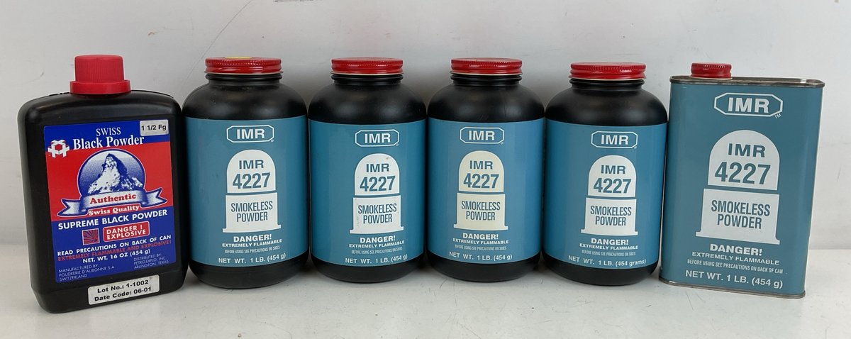 IMR 4227 Smokeless Powder and Swiss Black Powder (6)