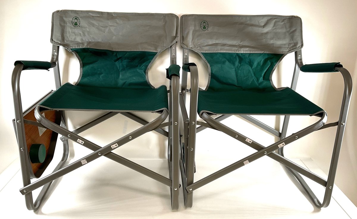 Coleman Folding Camp Chairs with Side Tables (2)