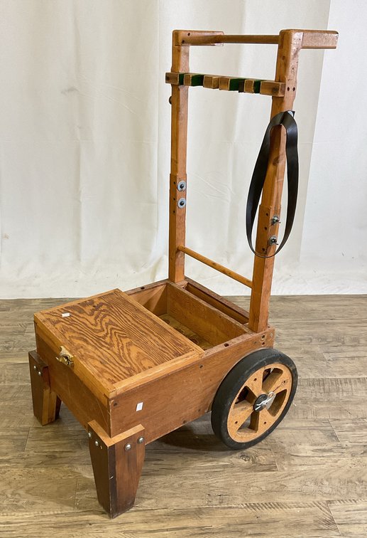 Handcrafted Wooden Wheeled Shooting Cart