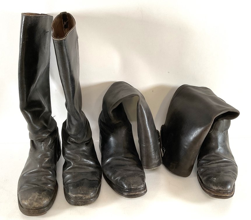 Tall Black Leather Riding Boots
