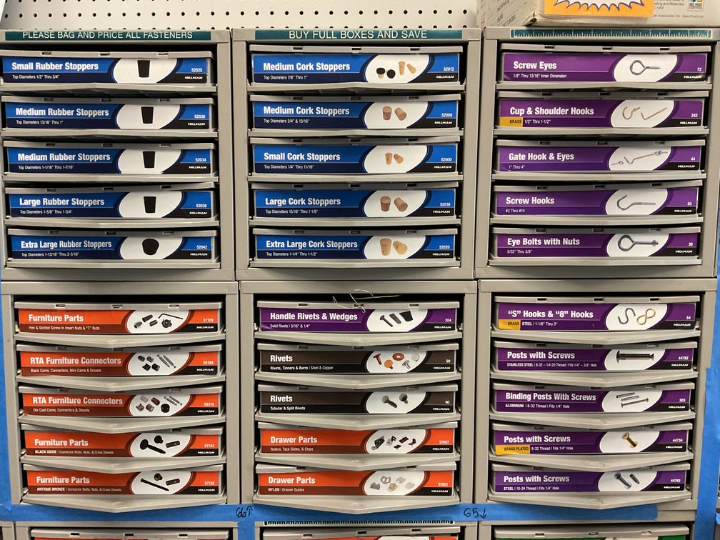 Hillman Hardware Storage Cabinets and Assorted Harware