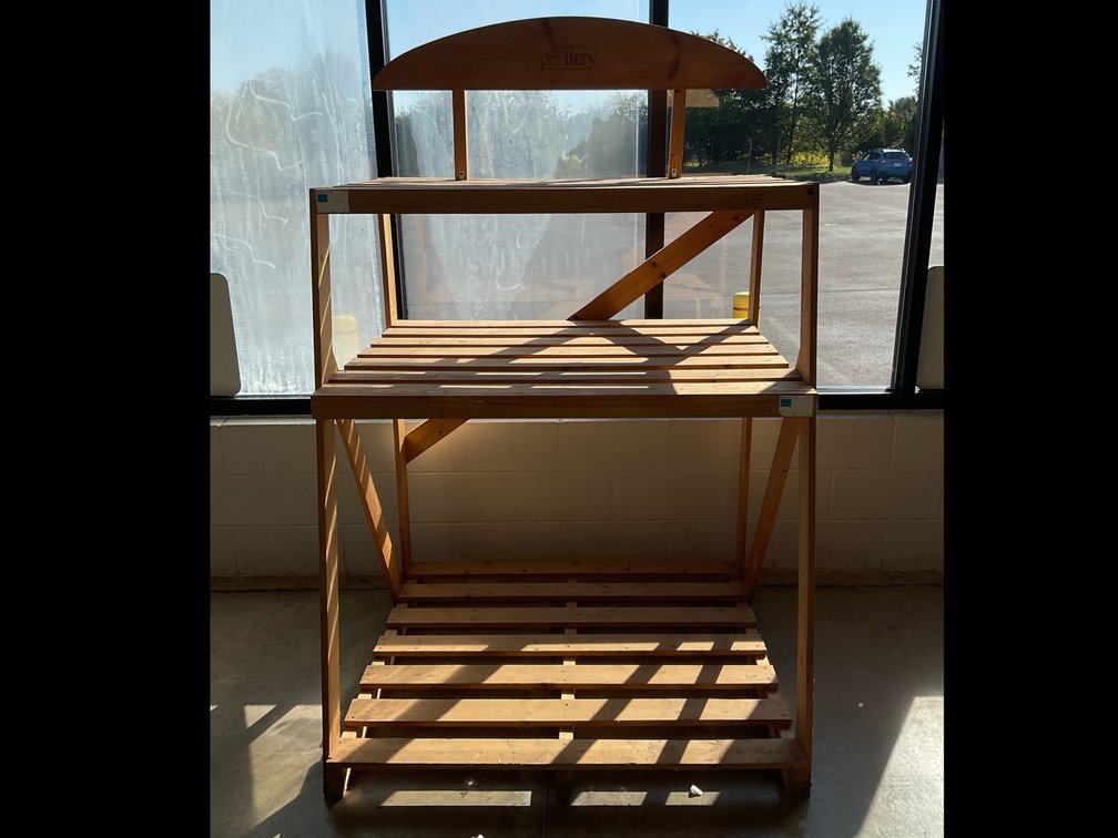New England Pottery Wooden Shelving