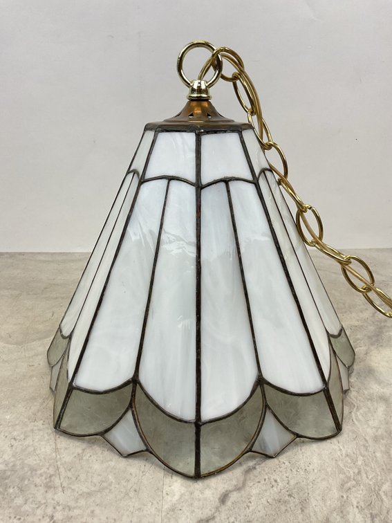 Slag Glass Hanging Swag Pendant Lamp