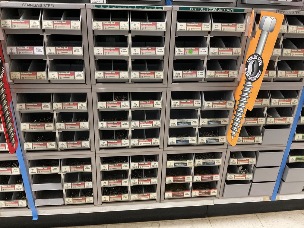 Hillman and Power Pro Stainless Steel Fasteners and Bin Racks