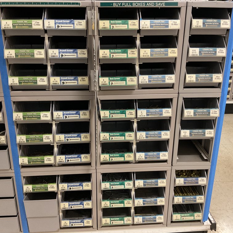 Hillman and Power-Pro Fastener Display Rack with Screws