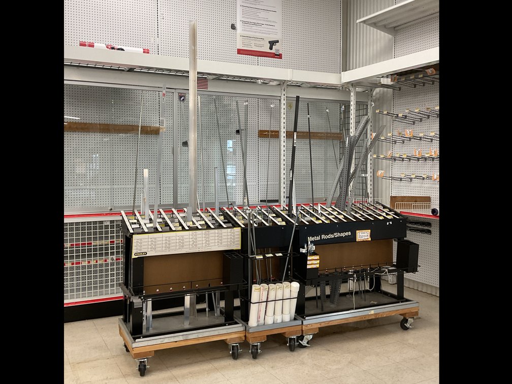 Rolling Display Racks with Metal Rods