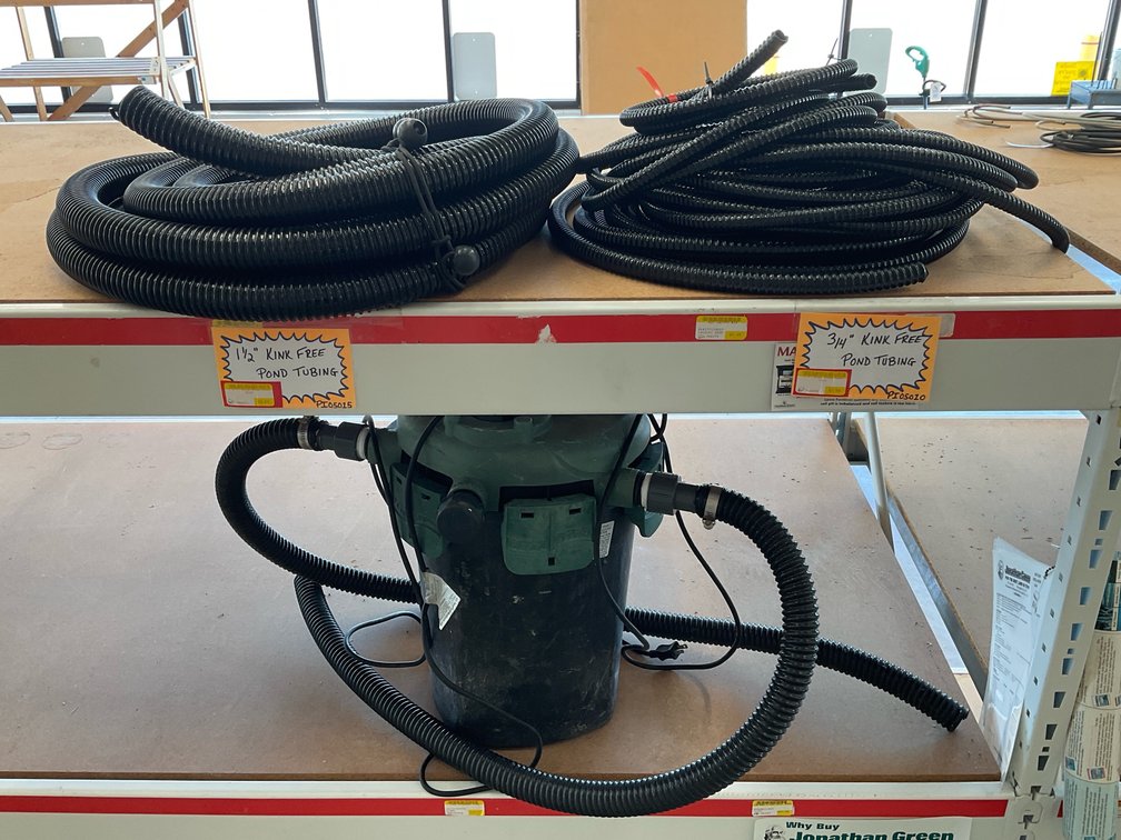 Pond Filter and Kink-Free Pond Tubing