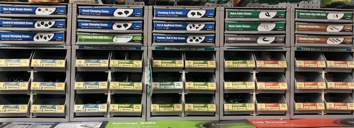 Hillman Retail Hardware Storage Racks with Fasteners