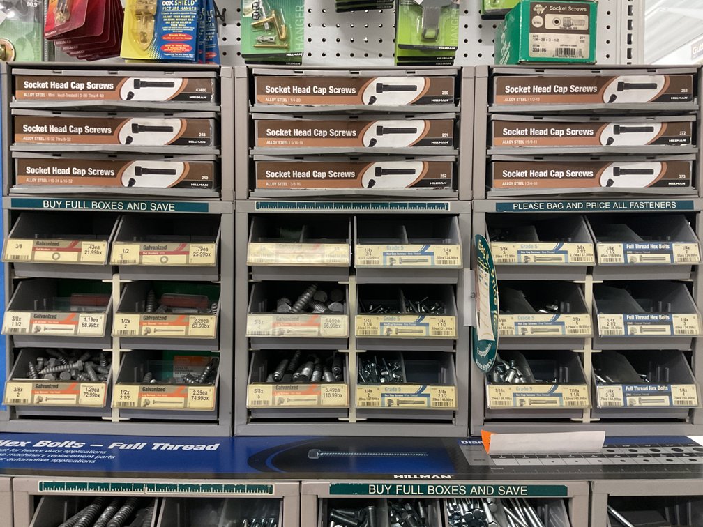 Hillman Hardware Storage Bin Rack with Fasteners