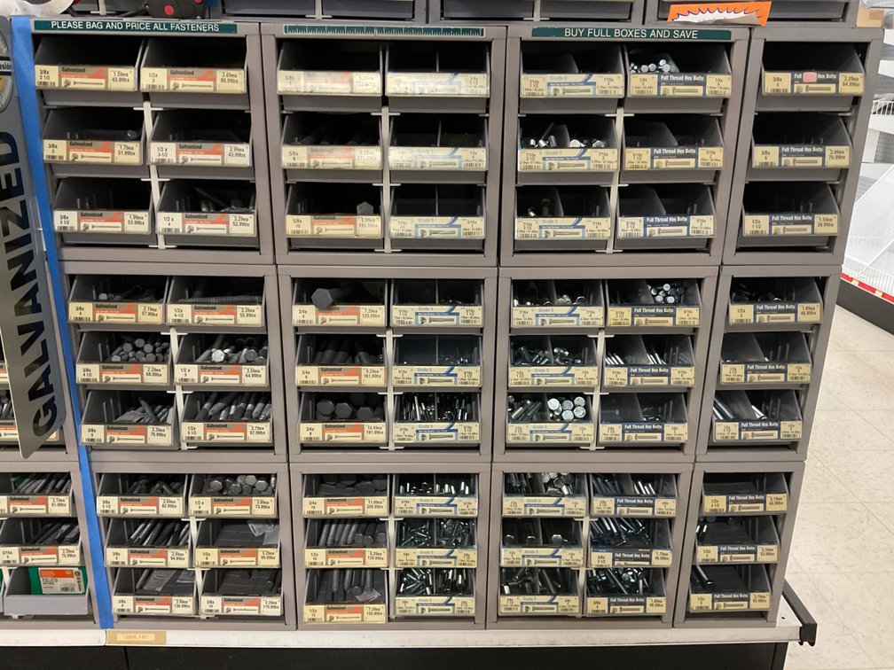 Hillman Hardware Bins with Hex Bolts and Lag Screws