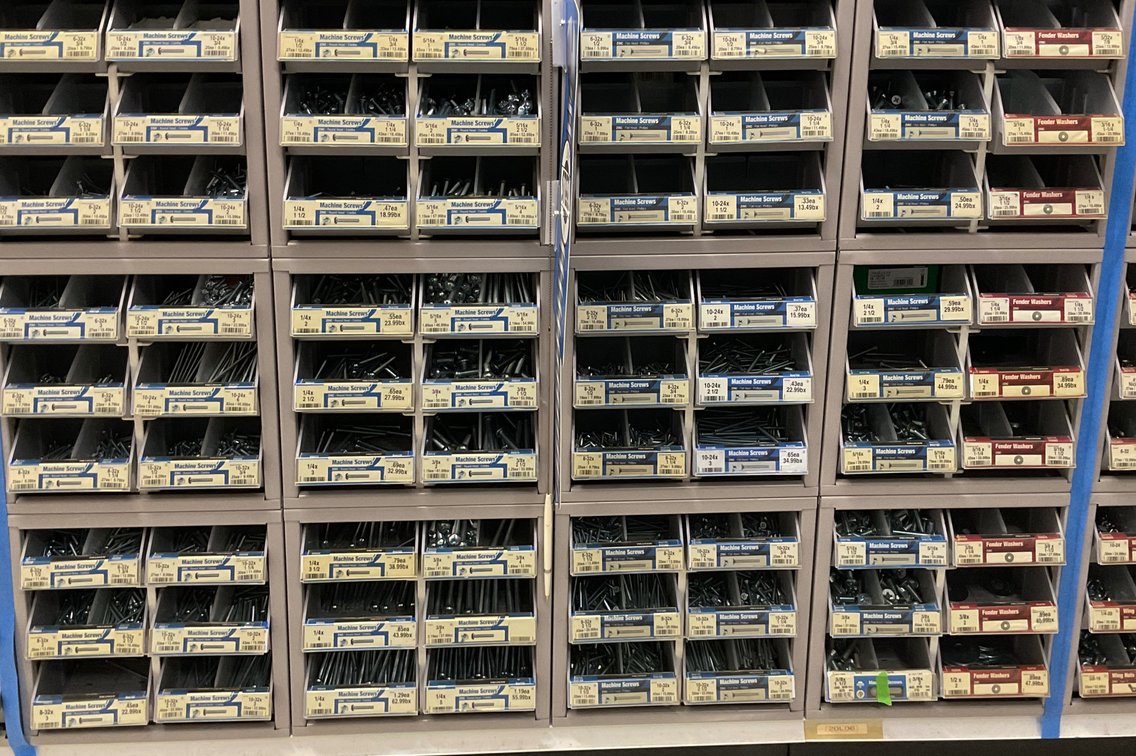 Hillman Hardware Bin Racks with Machine Screws and Washers