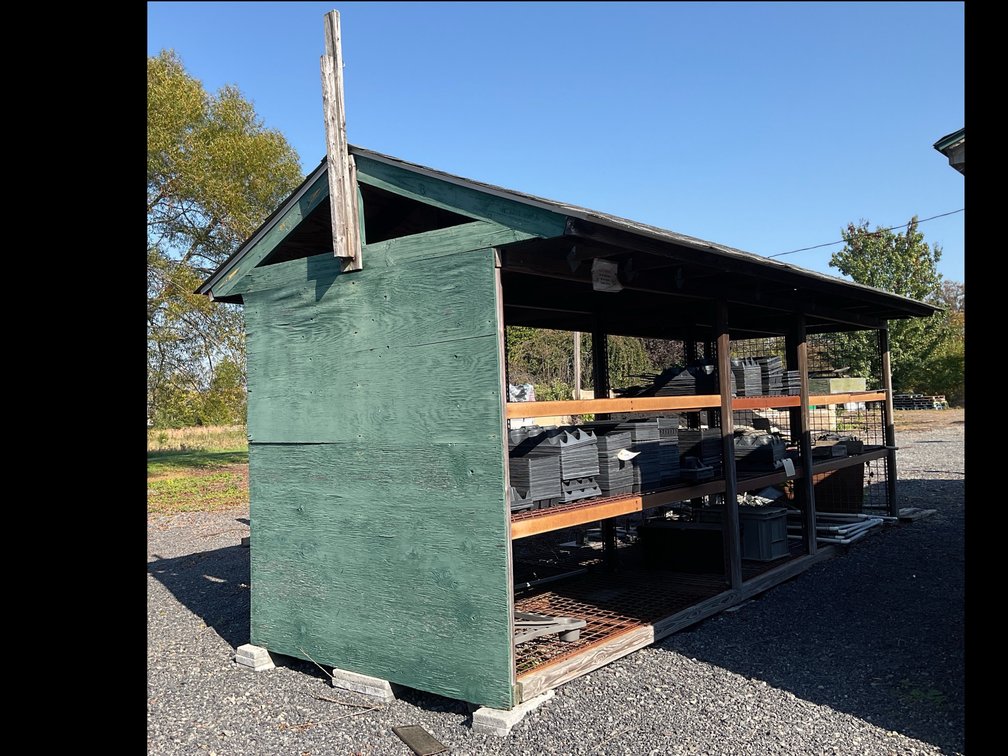 Outdoor Structure Built of Shelving