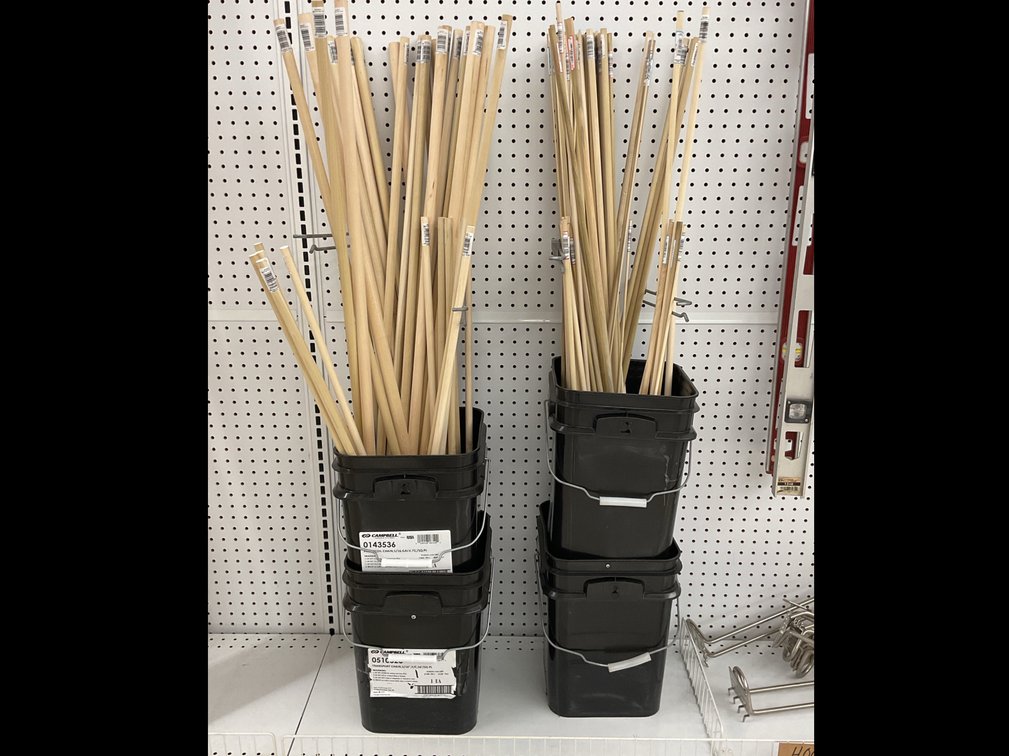 Wooden Dowels in Buckets