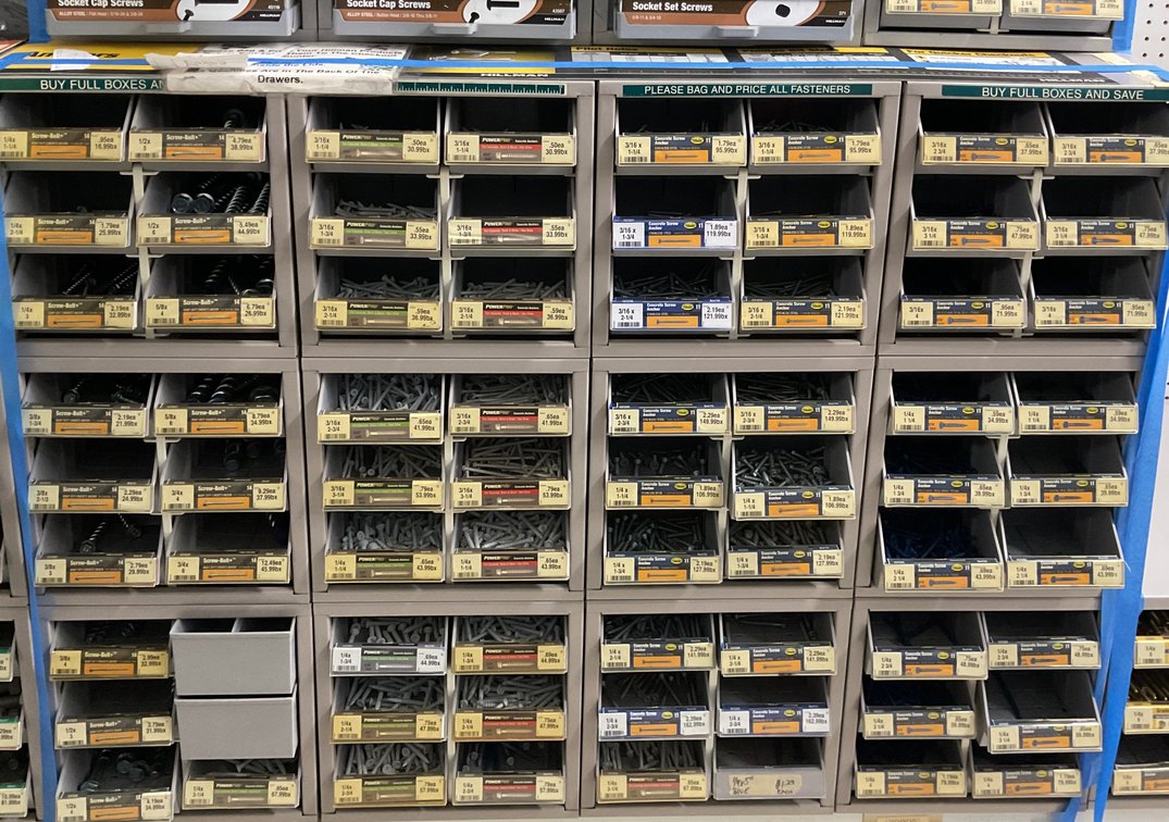 Hillman Concrete Screw Anchors and Fasteners with Organizer Bins