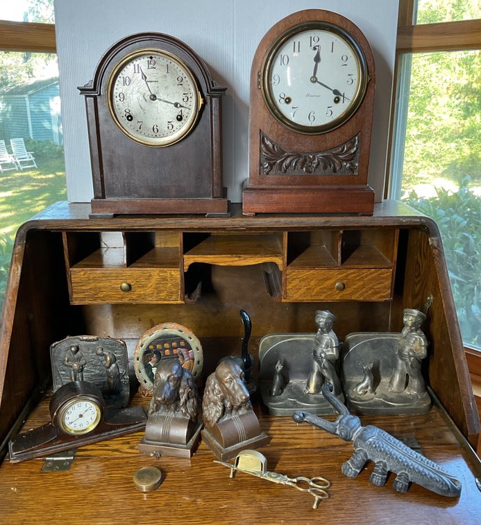 Sessions and Ingraham Mantel Clocks, Bookends, and Desk Decor