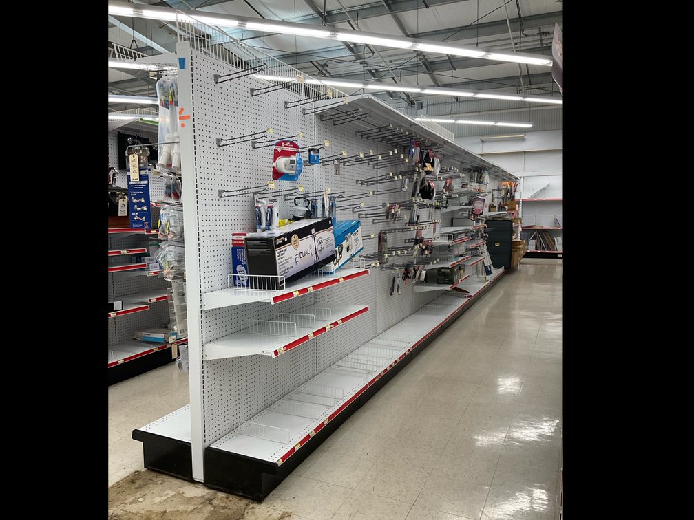 Lozier Double-Sided Retail Gondola Shelving